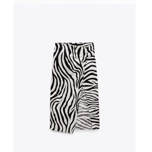 Zara Animal Print Midi Skirt